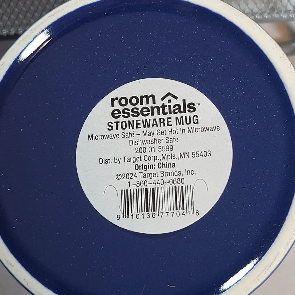 Room Essentials Blue Stoneware Mug 2 Piece Cool Dad NIB